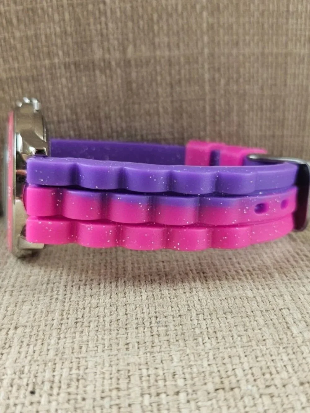 LOL Surprise Girl Wristwatch Purple/Pink Tone Rubber Strap Analog Quartz Watch
